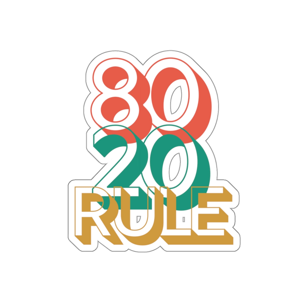 80/20 Rule - Pareto Principle Sticker
