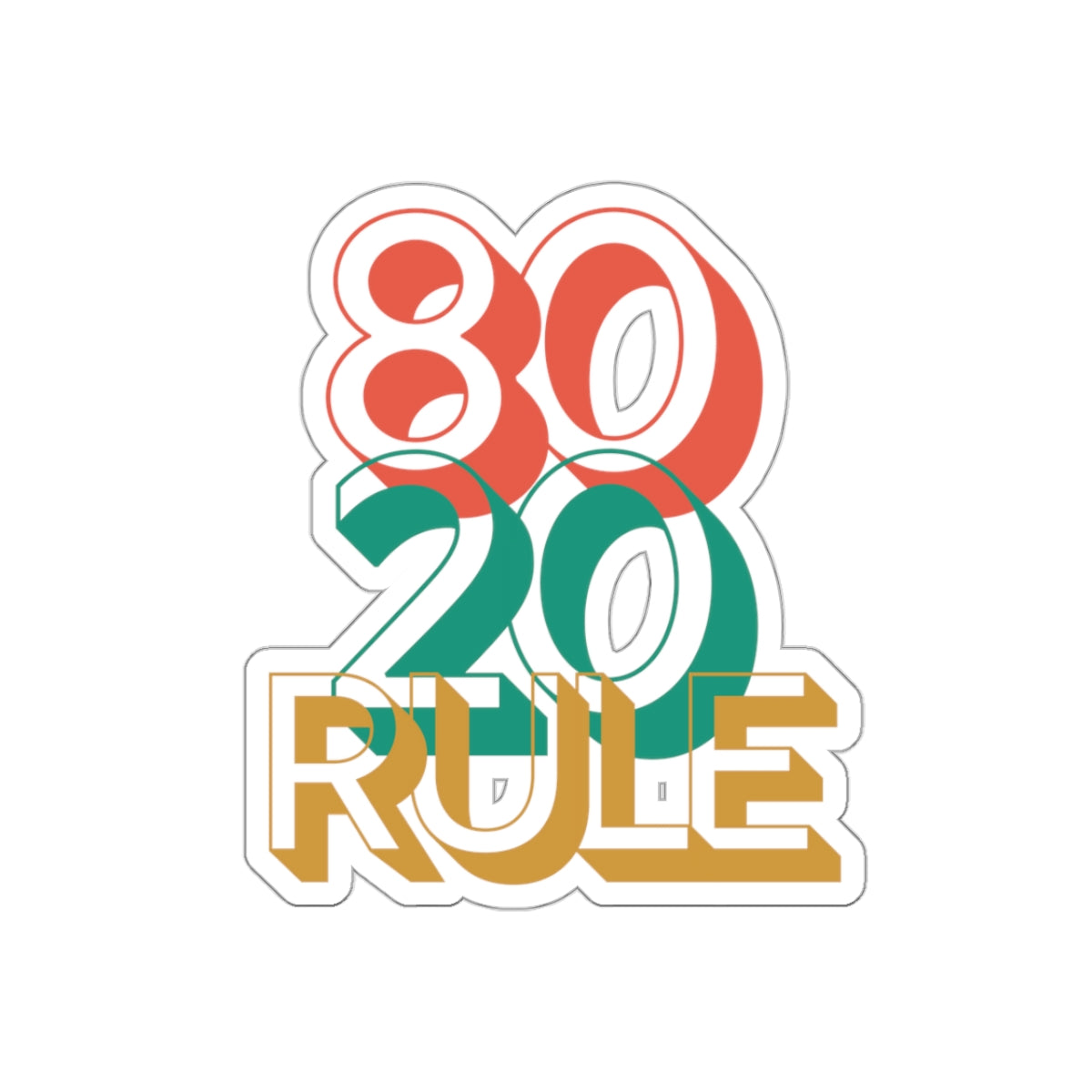 80/20 Rule - Pareto Principle Sticker